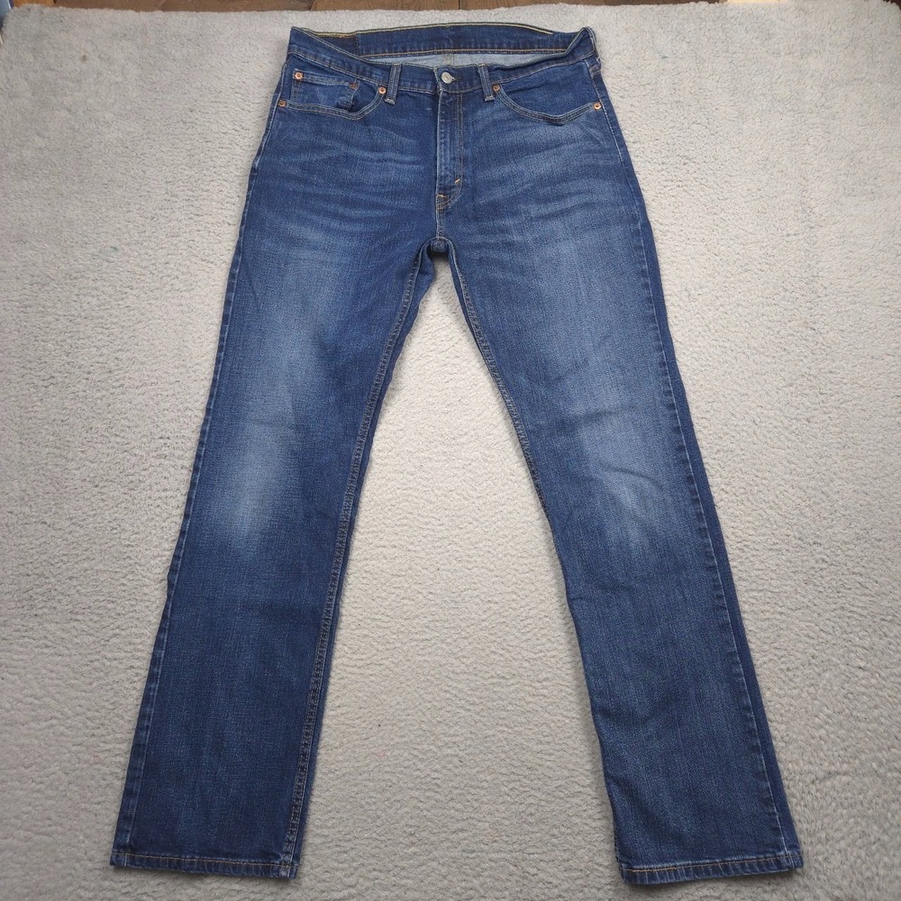 Levis 559 Relaxed Straight Jeans Men 34x36(34x34) Dark Indigo Stretch Blue Denim